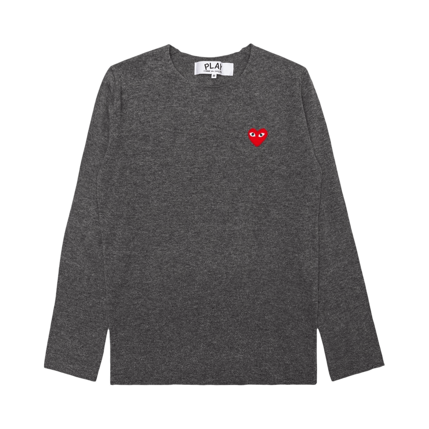 Пуловер Comme des Garçons PLAY Red Heart Crewneck Сиво | AZ N068 051 3, 0
