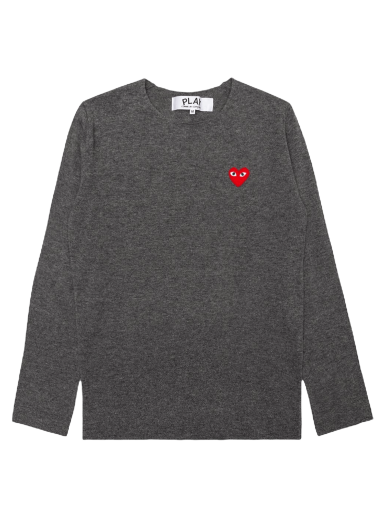 Пуловер Comme des Garçons PLAY Red Heart Crewneck Сиво | AZ N068 051 3
