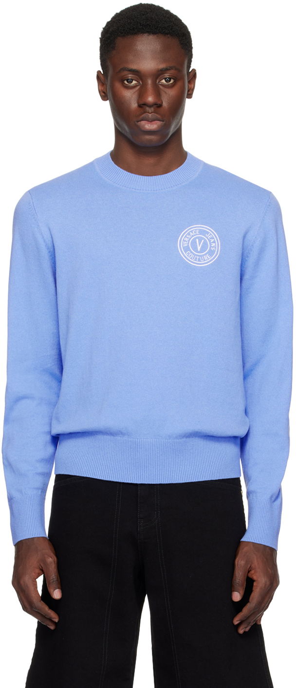 Пуловер Versace Couture Blue V-Emblem Sweater Синьо | E76GAFM00_ECM06H, 0