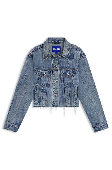 Яке BOSS Relaxed-Fit Embroidered Denim Jacket Синьо | 50546316, 0