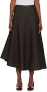 Waltz Textured Asymmetric Flared Midi Skirt