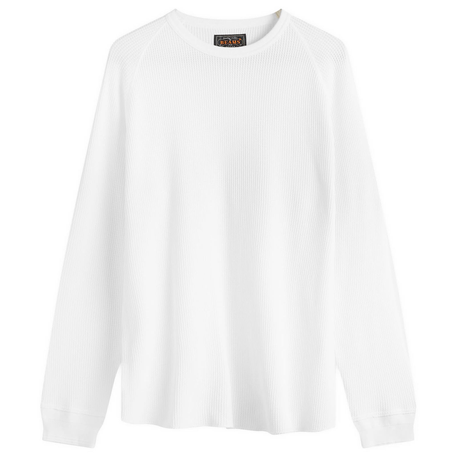 Тениска BEAMS Beams Plus Long Sleeve Thermal T-Shirt, Size Large Бяло | 3814-0057-156-01, 0