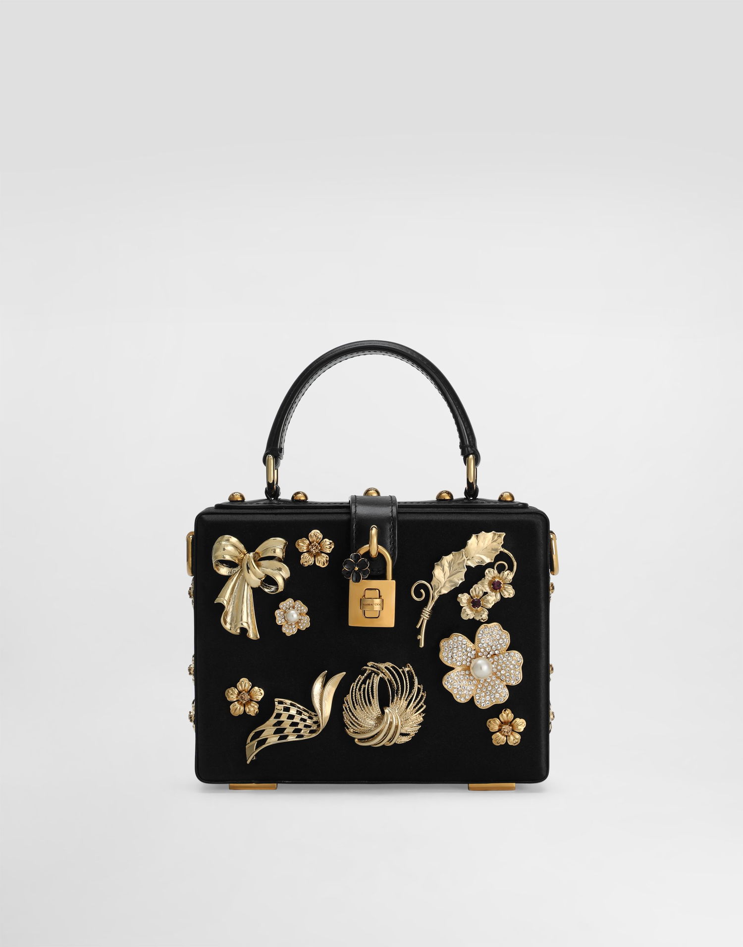 Дамска чанта Dolce & Gabbana Dolce & Gabbana Dolce Box Decorated Handbag Черно | BB5970AO75380999, 0