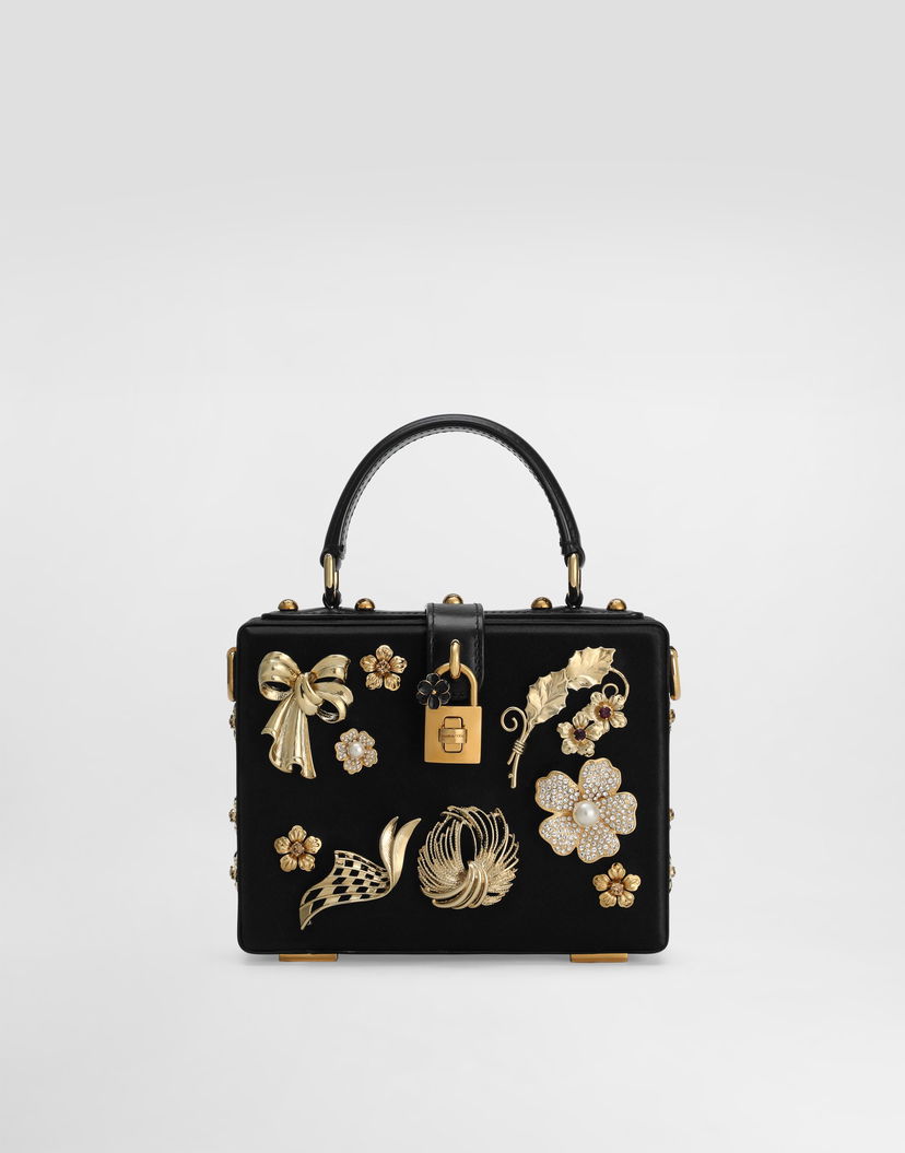 Дамска чанта Dolce & Gabbana Dolce & Gabbana Dolce Box Decorated Handbag Черно | BB5970AO75380999