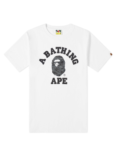 Тениска BAPE Layered Line Camo College T-Shirt Бяло | 001TEJ801026M-WHB