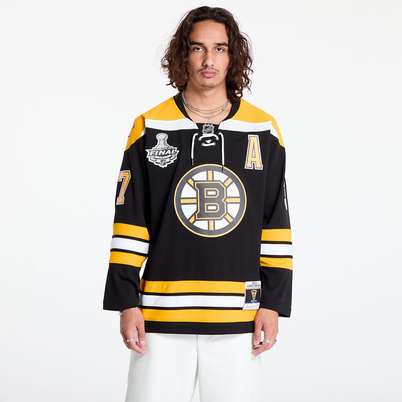 Фланелка Mitchell & Ness Boston Bruins 37 Patrice Bergeron NHL Stanley Cup Jersey Black/ Yellow Black/ Yellow Черно | RJY75783 Black/ Yellow