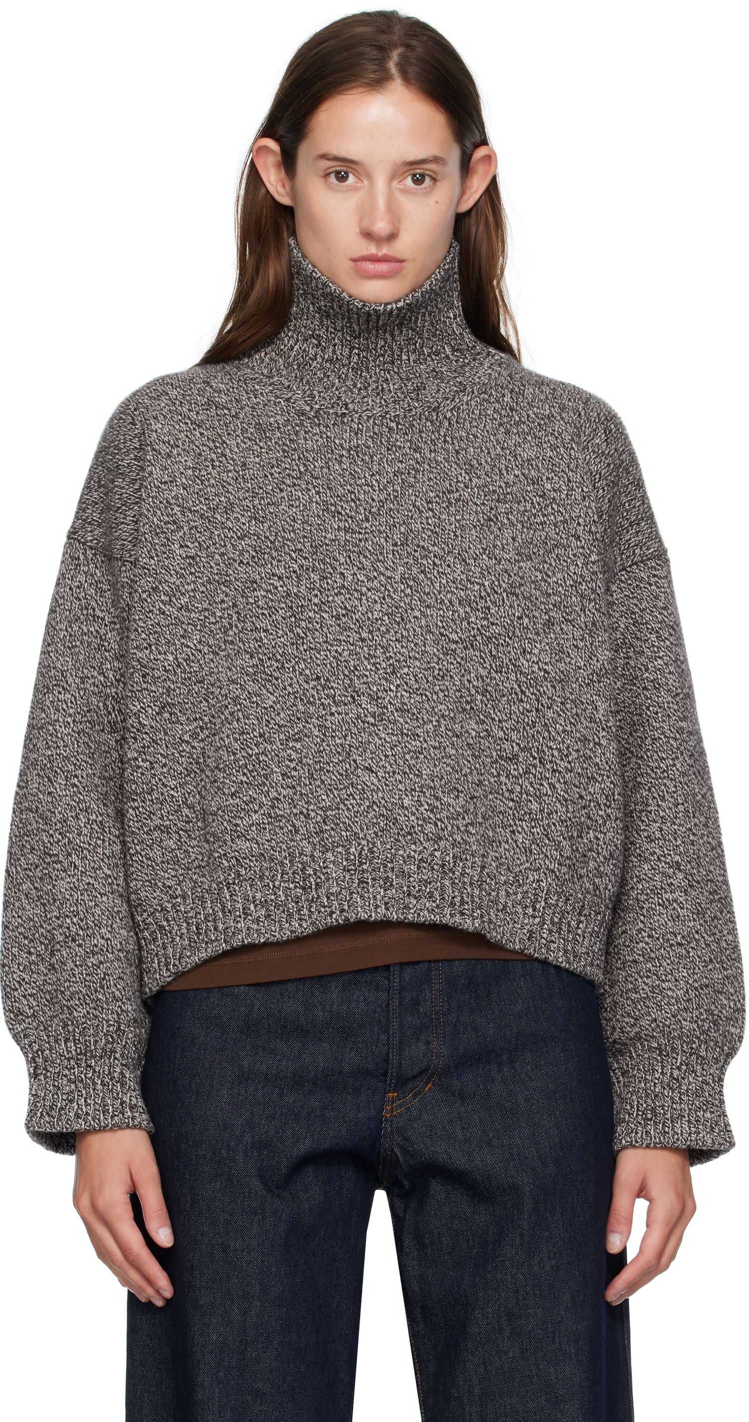 Пуловер &Daughter &Daughter Caragh Chunky Crop Turtleneck Sweater Сиво | HKN03934, 0
