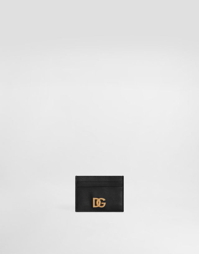 Woven Dg Logo Leather Card Holder