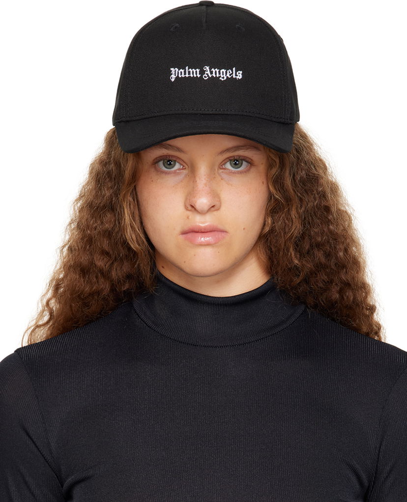 Шапка с козирка Palm Angels Embroidered Cap Черно | PWLB031F23FAB0021001