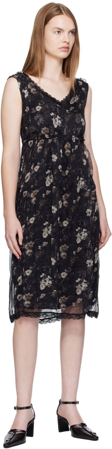 Pокля R13 R13 Sleeveless V-Neck Floral Midi Dress Черно | R13WR476-R589A, 3