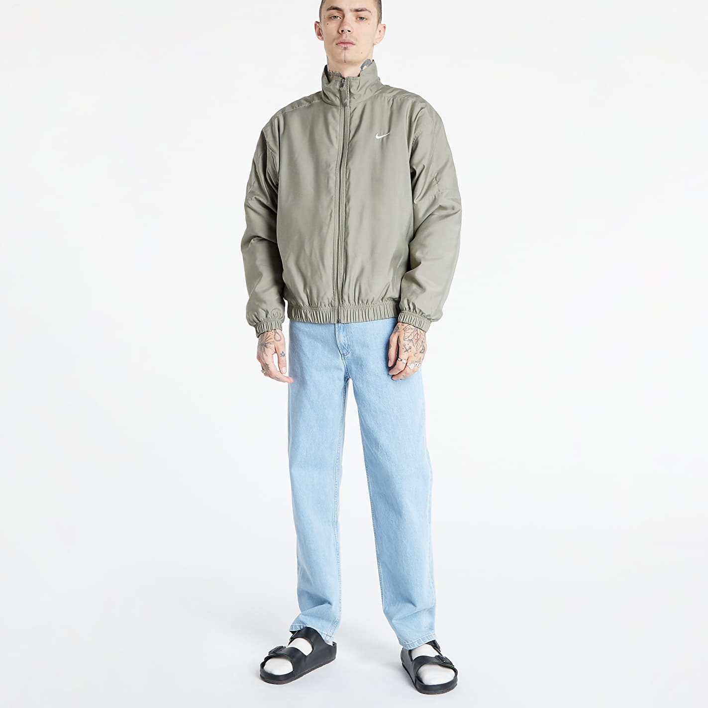 Яке бомбър Nike Lab Solo Swoosh Satin Bomber Jacket Зелено | DN1266-320, 1
