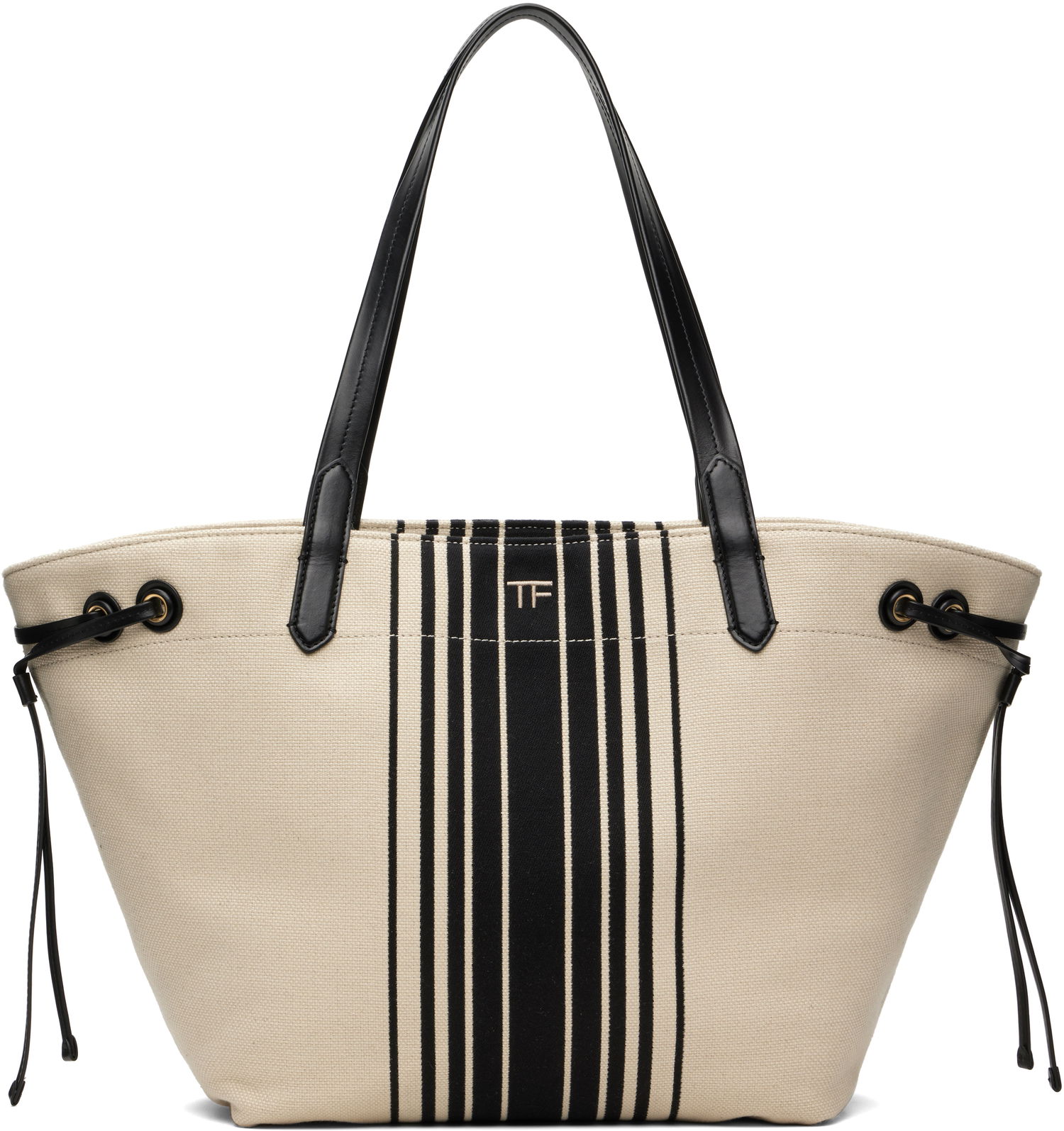Голяма пазарска чанта Tom Ford TOM FORD Large Striped Tote Бежово | L1876-TCN056G, 0
