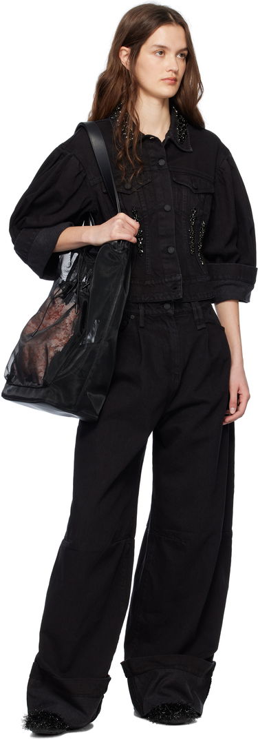 Голяма пазарска чанта Simone Rocha Simone Rocha Carnation Pocket Tote Черно | BAG191F 0805, 3