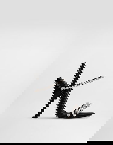 Кецове и обувки Dolce & Gabbana Dolce & Gabbana Rhinestone Chain Heeled Sandals Черно | CR1925AT3998S488, 0