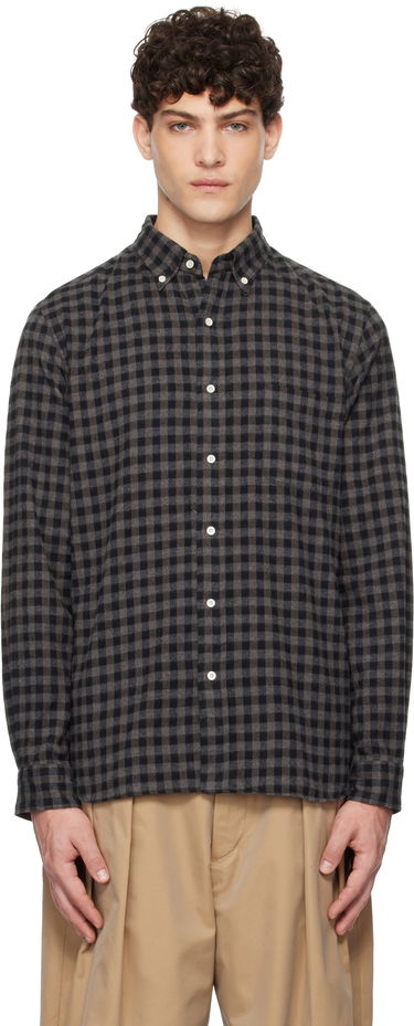 Риза BEAMS BEAMS PLUS Button-Down Gingham Check Shaggy Shirt Сиво | 38110244139, 0