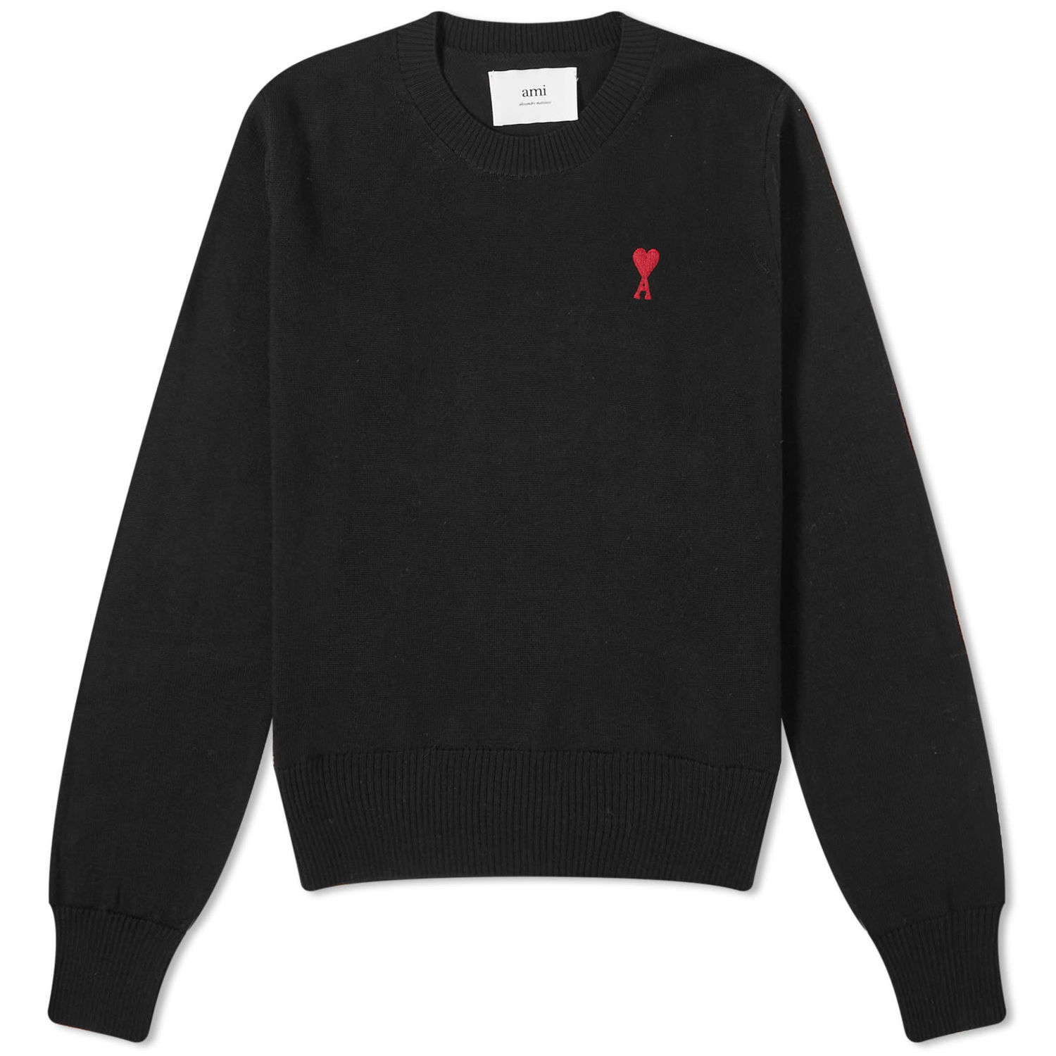 Пуловер AMI Small ACD Knit Sweater Черно | BFFKS111-KN0025-001, 0