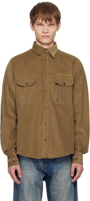 Риза Vivienne Westwood Vivienne Westwood Corduroy Button-Up Shirt Кафяво | 24010042-W0186-, 0