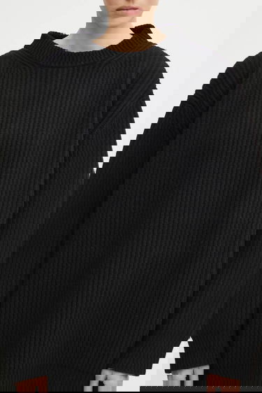 Пуловер Maison Margiela Oversized Ribbed Wool Blend Mock Neck Sweater MM6 Maison Margiela Черно | S62HL0042.M13192.900, 3