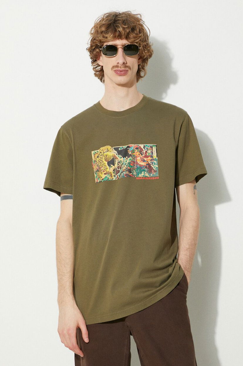 Тениска Maharishi Tiger Vs. Samurai Graphic T-Shirt Зелено | 1079.OLIVE