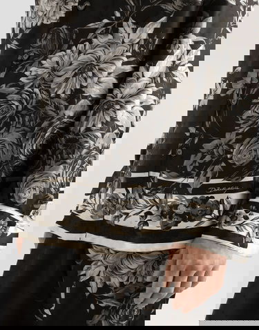 Риза Dolce & Gabbana Flower Bouquet-print Jacquard Twill Shirt Черно | G5IF1THI12HHN5ST, 3