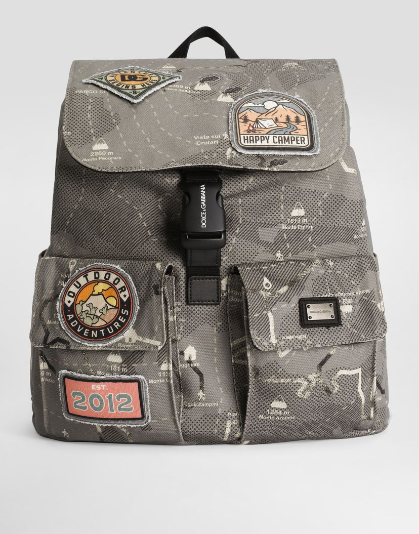 Раница Dolce & Gabbana Dolce & Gabbana Printed Canvas Backpack Сиво | EM0120AY219HH5RJ