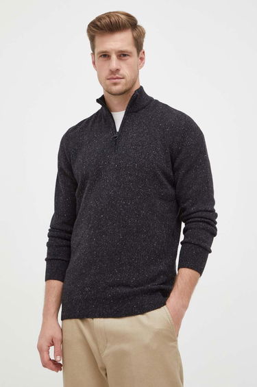 Пуловер Barbour Sweater With Half Zipper Черно | MKN1187, 0