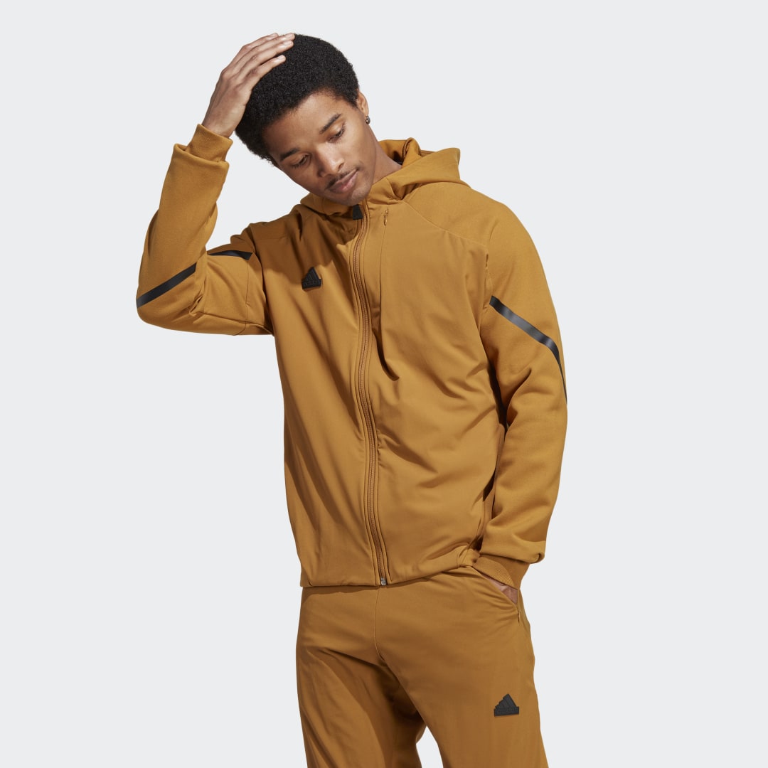 Суитчър adidas Performance Designed 4 Gameday Premium Full-Zip Track Top Кафяво | IC8043, 0