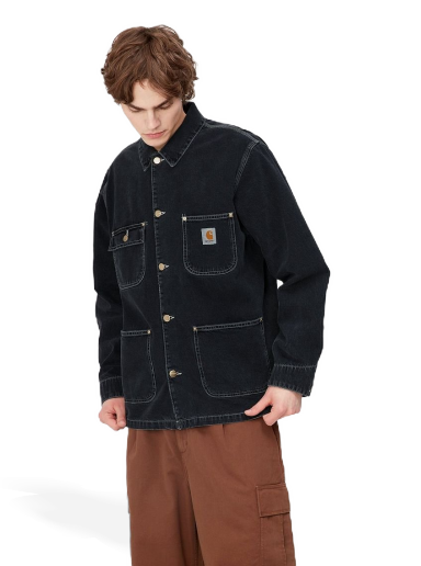 Палта Carhartt WIP OG Chore Coat "Black heavy stone wash" Черно | I031896_89_60