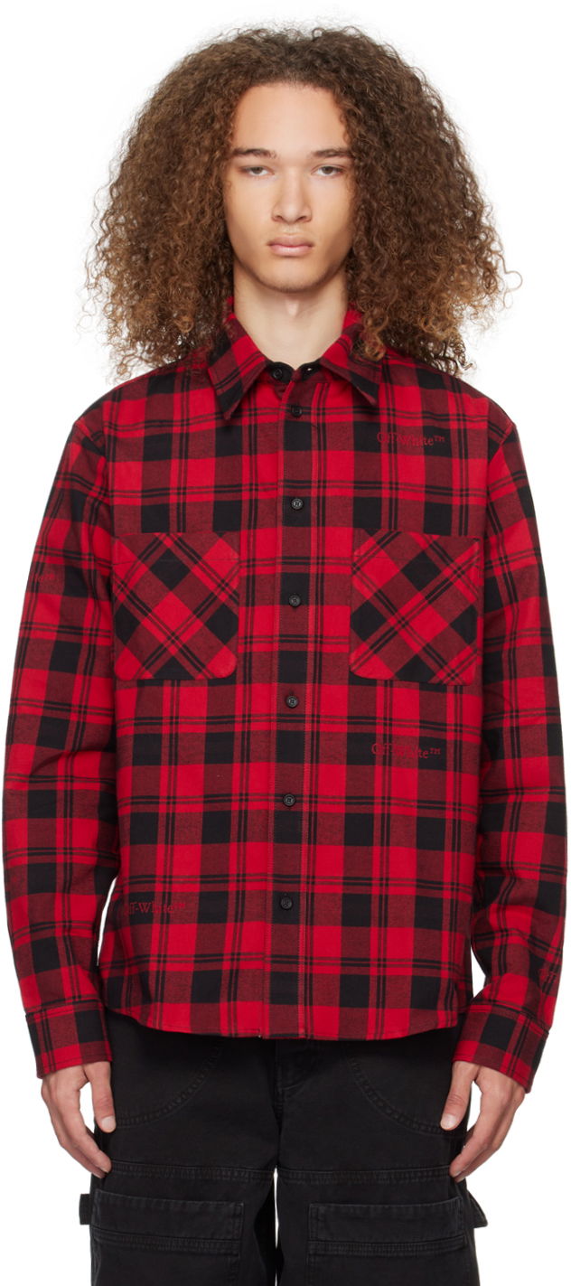 Риза Off-White Red Check Shirt Червено | OMGE030C99FAB0018500, 0