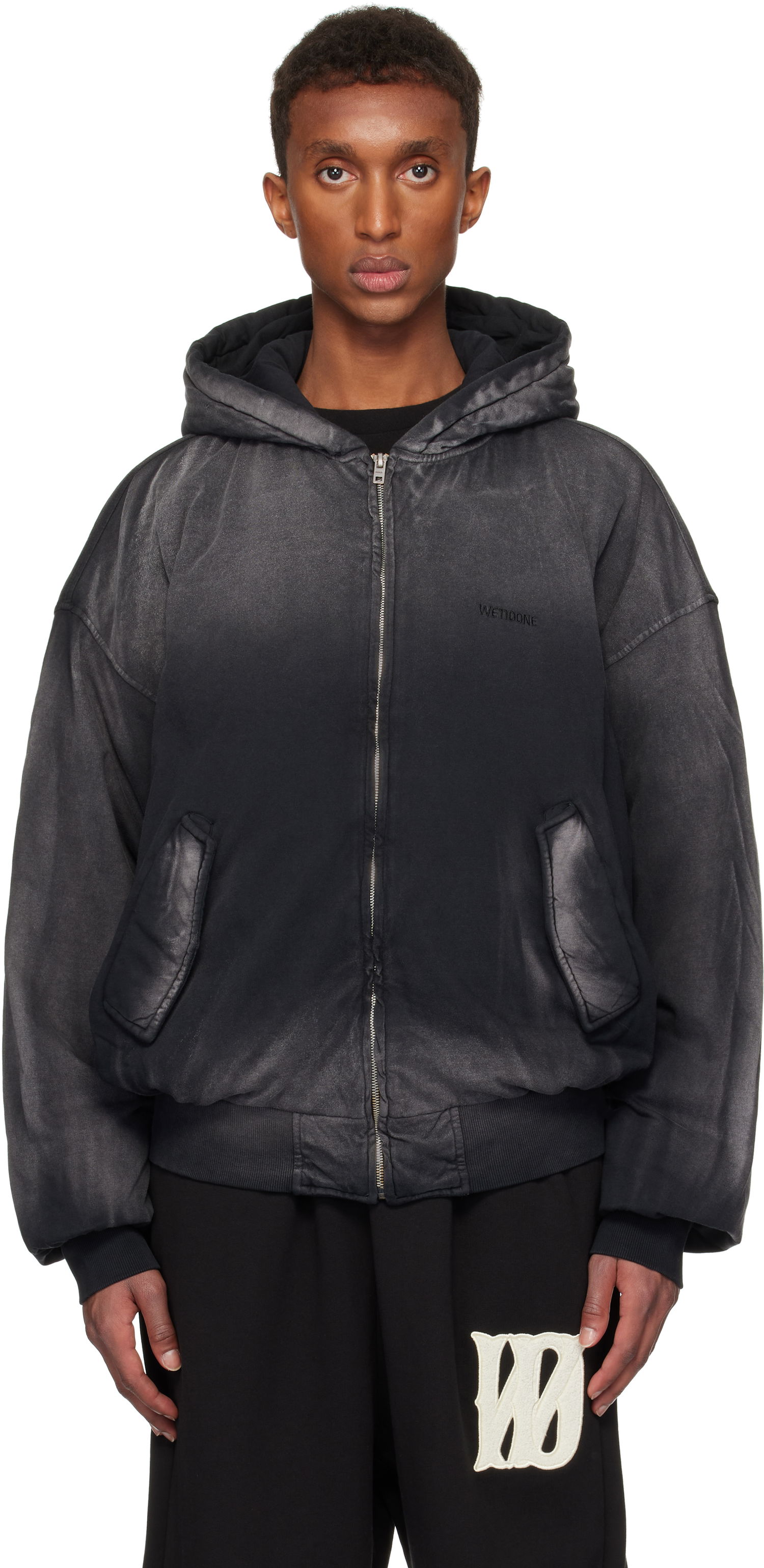 Яке бомбър We11done We11done Bomber Zip-Up Hoodie Черно | WD-TJ3-24-836-U-BK, 0