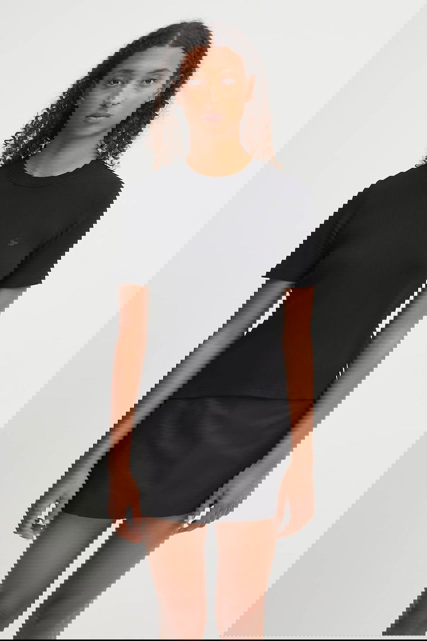 Тениска Carhartt WIP Philipa Ribbed Short Sleeve Fitted T-Shirt Черно | I035471.89XX, 0