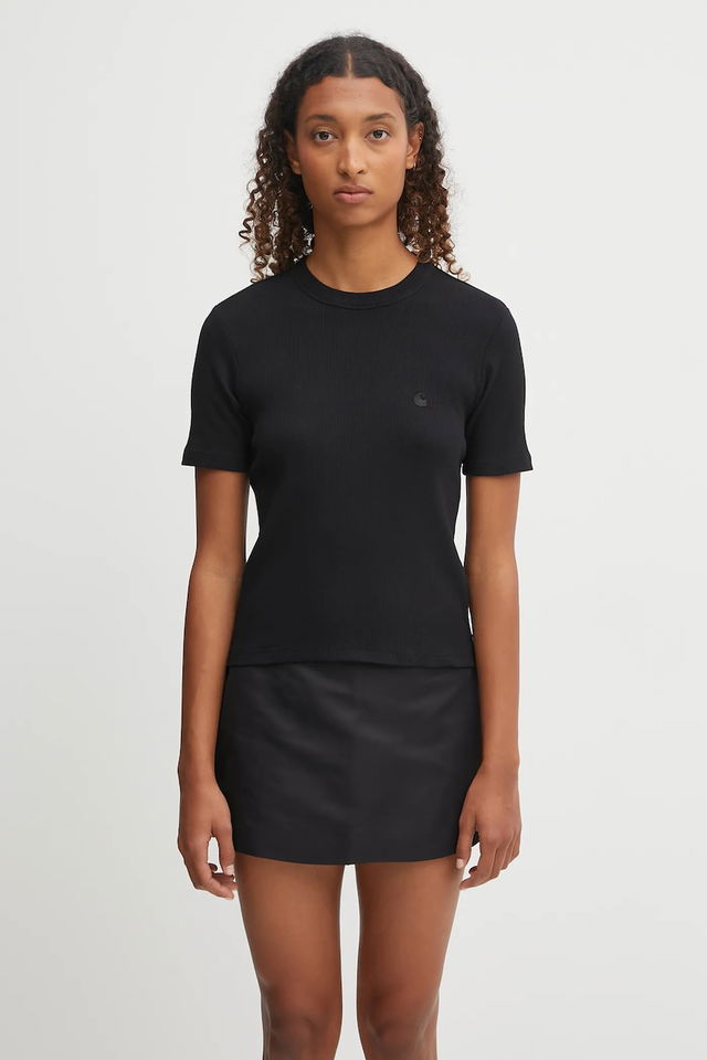 Philipa Ribbed Short Sleeve Fitted T-Shirt