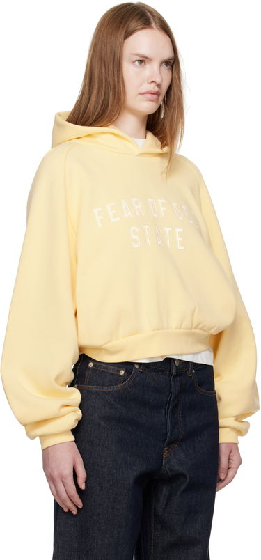 Суитчър Fear of God Fear of God ESSENTIALS Cropped Fleece Raglan Hoodie Жълто | 192SP257828FW, 1