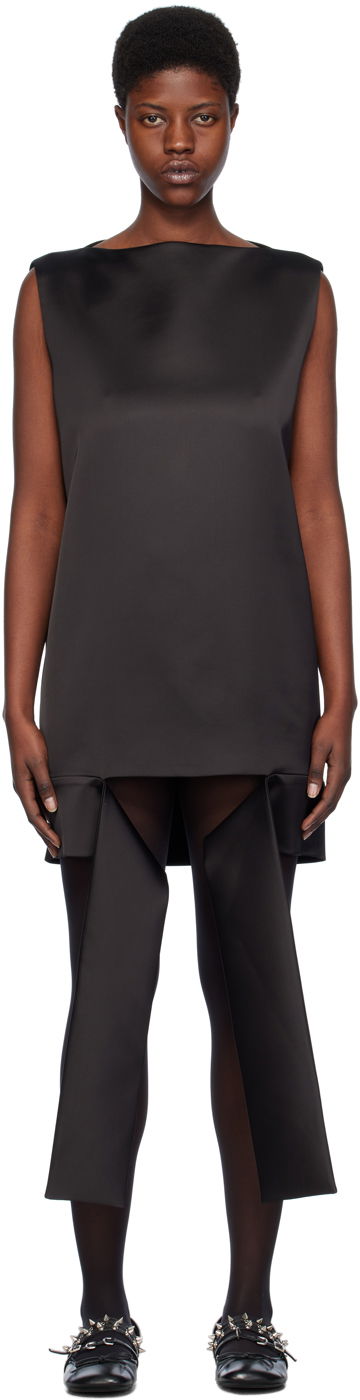 Pокля We11done We11done Satin Sleeveless Minidress with Origami Straps Черно | WD-OP0-24-174-U-BK, 0