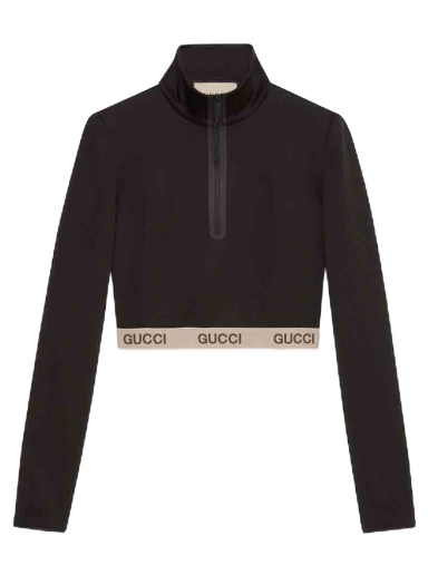 Съкратен топ Gucci The North Face x Cropped Top Black Черно | 672399 XJDS6 1082