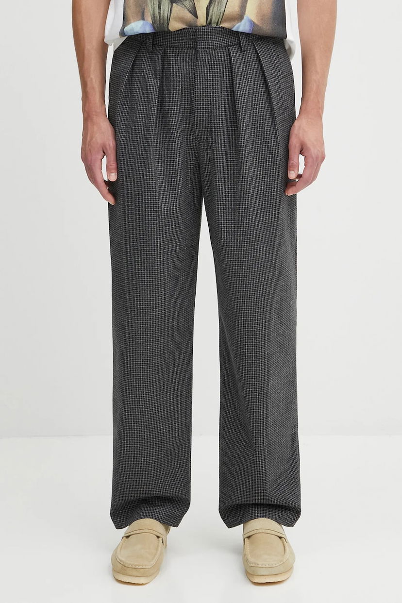 Панталони Fucking Awesome Fucking Awesome Pleated Wool Trousers Сиво | PN20127
