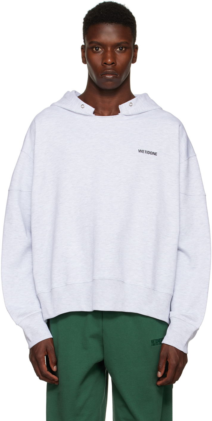 Суитчър We11done We11done Raw Edge Hoodie Сиво | WD-TH3-22-867-U-GY, 0