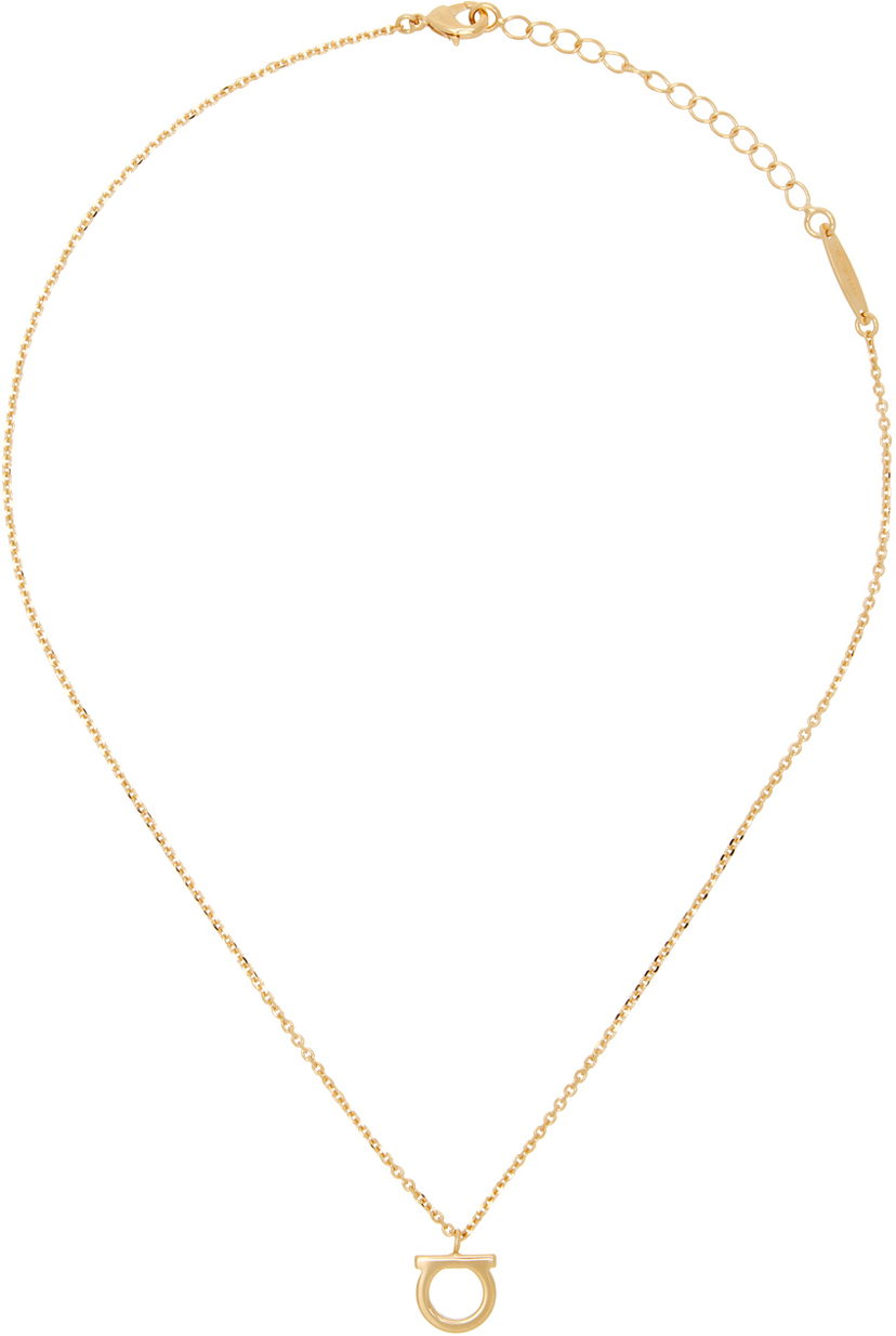 Колие FERRAGAMO Large Gancini Necklace "Gold" Металик | 760133 - 696658