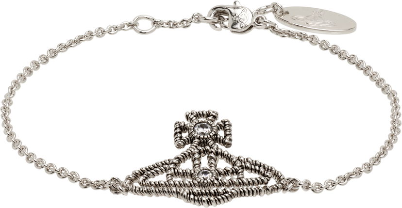 Гривна Vivienne Westwood Coretta Textured Orb Chain Bracelet with Crystals Металик | 6102024P-02P156-