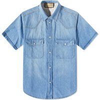 Риза Gucci Short Sleeve Denim Shirt Синьо | 729938-XDCC2-4447, 1