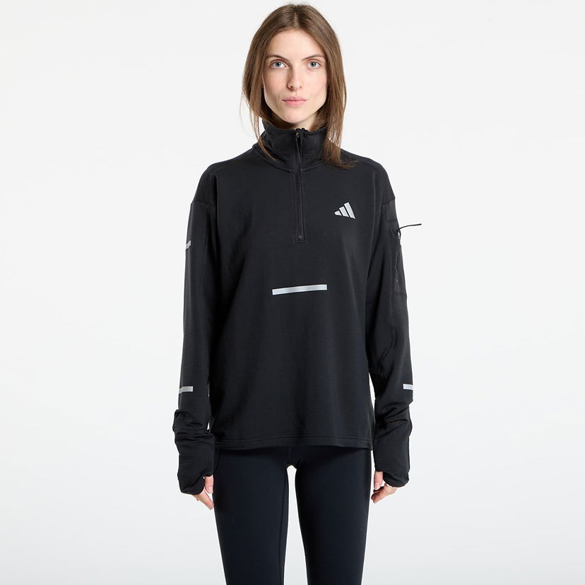 Суитчър adidas Performance Adi365 Running Climawarm+ Half-Zip Sweatshirt Черно | JP3842