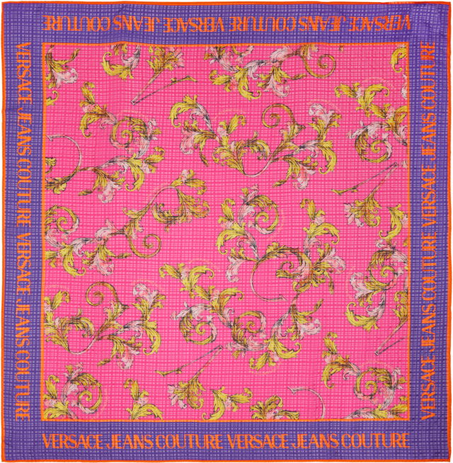 Versace Jeans Couture Barocco Silk Foulard Scarf