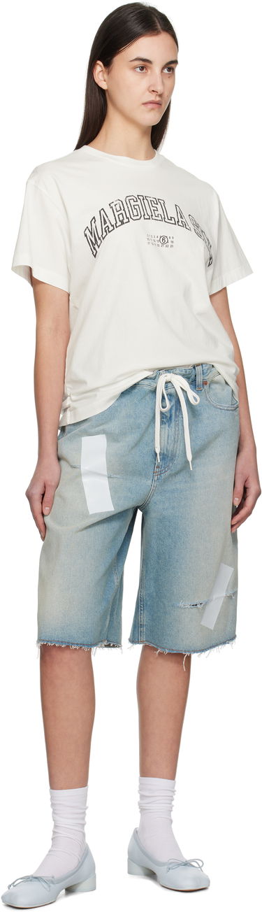 Тениска Maison Margiela MM6 Maison Margiela Varsity Print T-Shirt Бяло | SH0GC0046 S24312, 4