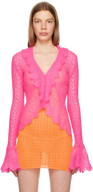 Пуловер ERL Pink Ruffled Cardigan Розово | ERL06N103, 0