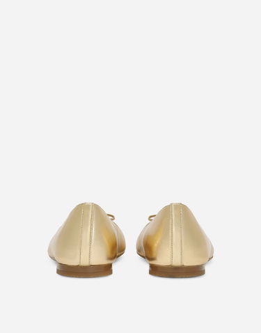 Кецове и обувки Dolce & Gabbana Dolce & Gabbana Foiled Nappa Leather Ballet Flats Металик | D11141AJ13387601, 3