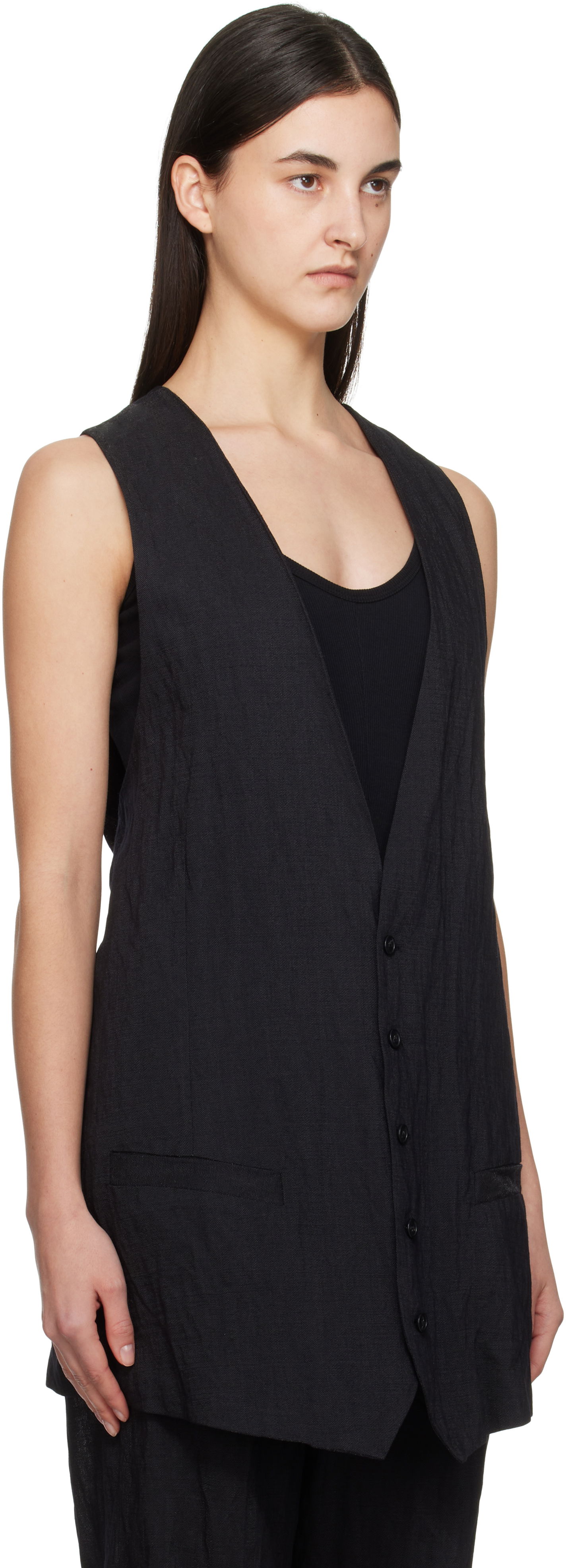 Жилетка Maison Margiela MM6 Maison Margiela Crinkled Tailoring Vest Черно | S52FB0093 M35253, 1