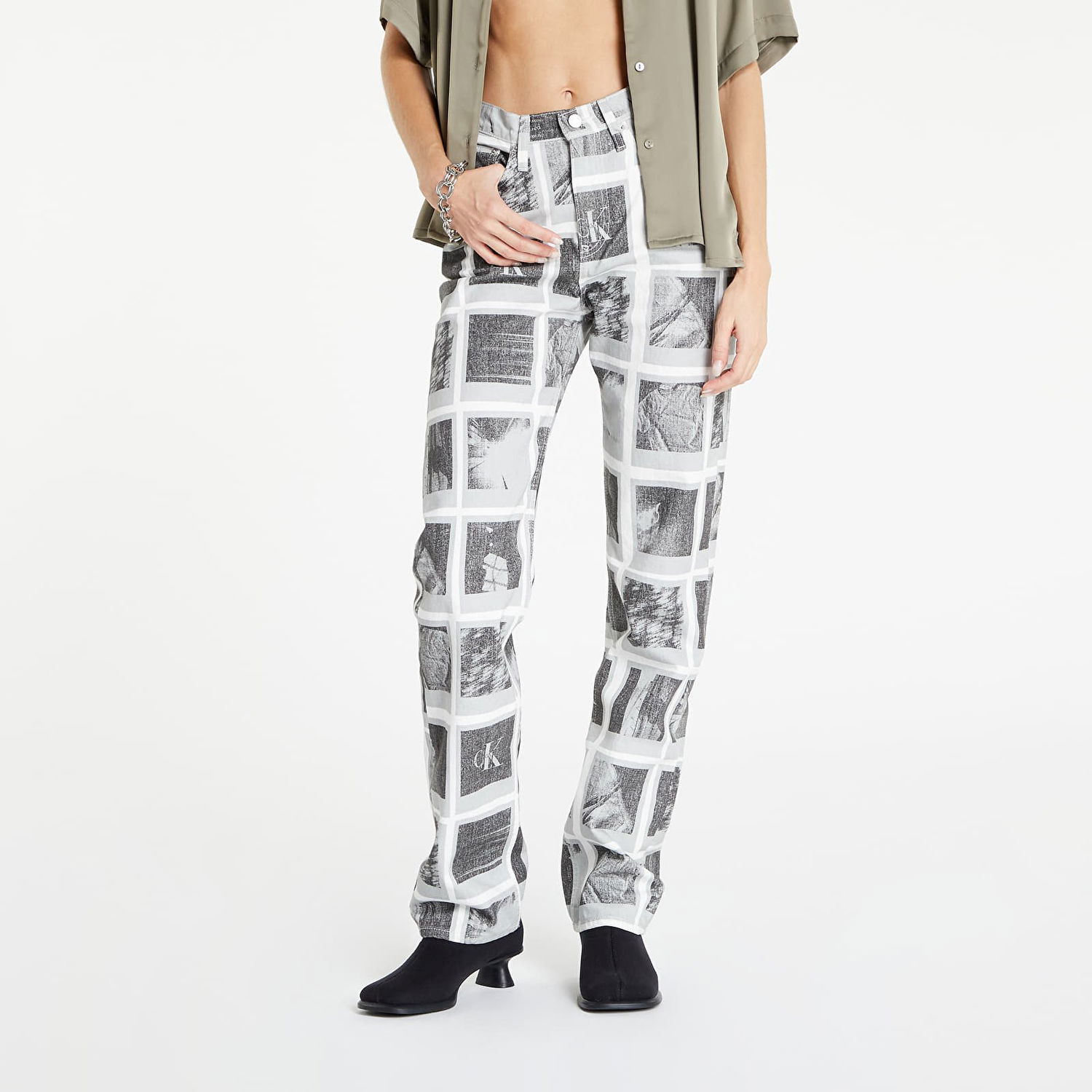 Дънки CALVIN KLEIN Jeans High Rise Straight Бяло | J20J220045 1AA, 0
