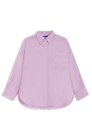 Риза BOSS Oversized Cotton Poplin Blouse Розово | 50542970