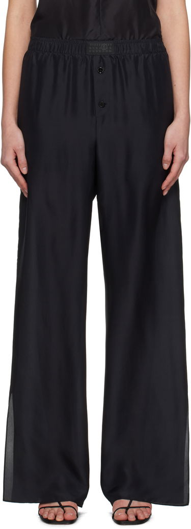 Панталони Maison Margiela MM6 Maison Margiela Light Silk Pyjama Pants Черно | S52KA0529 M35244, 0