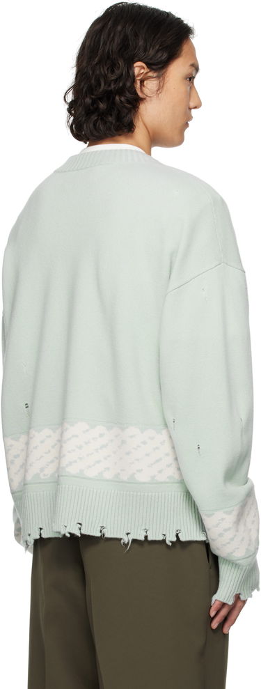 Пуловер Feng Chen Wang Feng Chen Wang Ripped Jacquard Cardigan Зелено | FUS19KT06G, 2